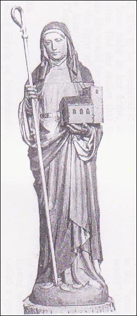 Figure of St. Hilda, Priory Chapel, Sneaton Castle.