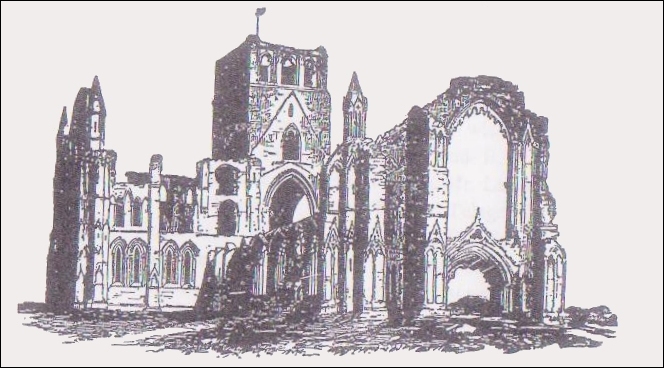 Whitby Abbey, before the fall of the Tower on 25th June, 1830. (An original Wood-cut.)